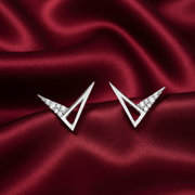 Luxury 925 Sterling Silver Sparkling Squire Shape Stud Earrings Combo